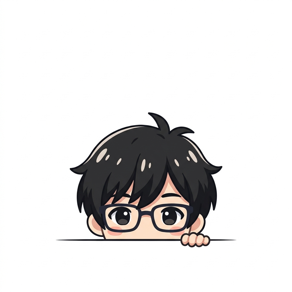 Anime character peeking